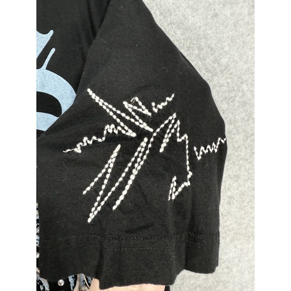 Rebel Spirit XXL Black Graphic T Shirt Royalty Rhinestone Streetwear Graphics - Picture 6 of 16